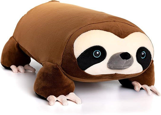 Cuddly Memory Foam Pillow Plush with Belly Pocket, Kids Pillow for Hugging Sleeping & Storing Diary, 15” Stuffed Animal & Journal Set - Lynn The Sloth