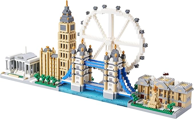 Micro Building Blocks Set Architecture London Skyline Collection Building Set Model Kit London Bridge Gift for Adults and Kids Ages of 14+ 3430 Pieces