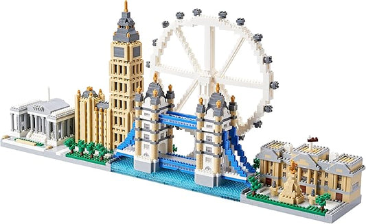 Micro Building Blocks Set Architecture London Skyline Collection Building Set Model Kit London Bridge Gift for Adults and Kids Ages of 14+ 3430 Pieces