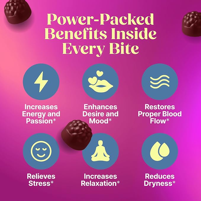 Libido Booster for Women KSM-66 Ashwagandha Gummies - Increase Passion, Desire, Mood & Excitement, Relieve Stress, Reduce Dryness, Heighten Sensitivity - Aphrodisiac, Arousal Testosterone for Women