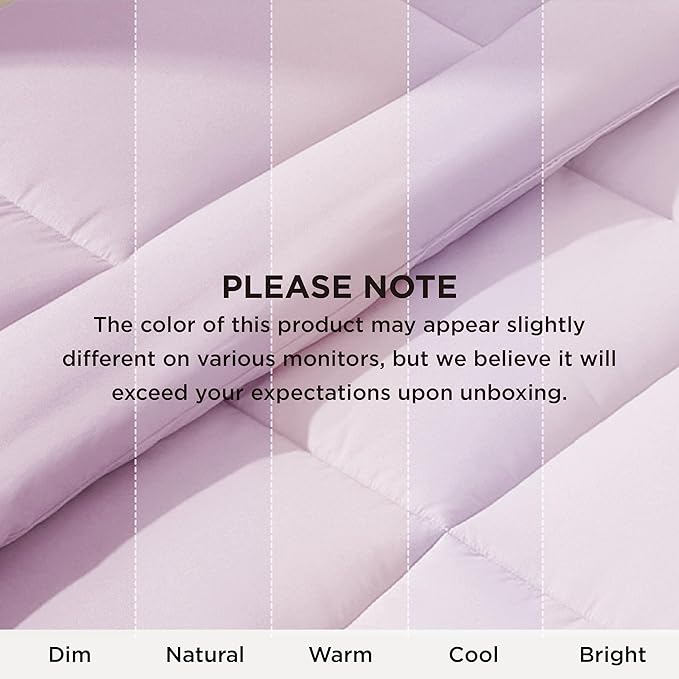 Bedsure Comforter Duvet Insert - Quilted Comforters Oversized King Size, All Season Duvet, GentleSoft Down Alternative Bedding, with 8 Tabs, Gifts for Women, Light Purple, Oversized King 116x98 Inche