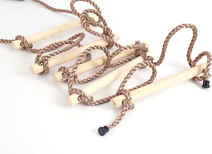 PLAYBERG 5 Step Climbing Wooden Rope Ladder