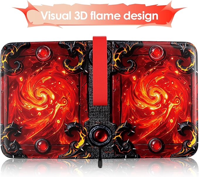 Trading Card Binder 4 Pocket, Waterproof PU 400Pockets Card Holder, Portable Zippered Collectible Game Card Albums Gifts for Boys and Girls, Trading Card Album for MTG/TCG/Card Holder Gift