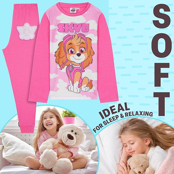 Get Trend 2 Pc Pajamas Set for Girls, Toddlers, PJs for Kids, Sleepwear with T Shirt, PJ Pants, for Girls