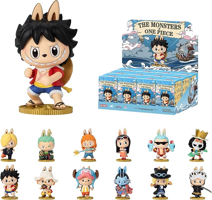 POP MART The Monsters × One Piece Series Figures 12PCs Blind Box Figures, Random Design Action Figures Collectible Toys Home Decorations, Holiday Birthday Gifts for Girls and Boys, Whole Set