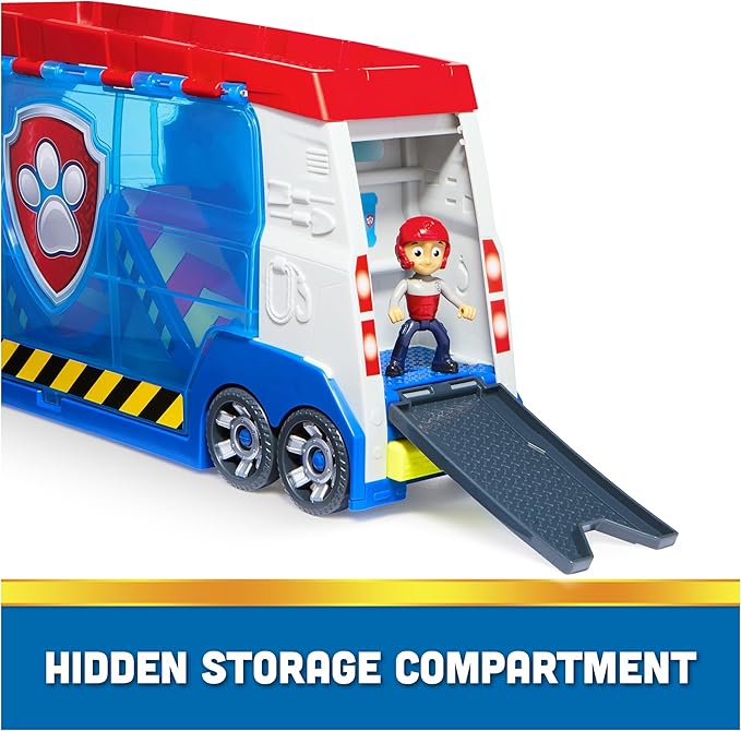 Paw Patrol, Transforming PAW Patroller with Vehicle Launchers, Lights & Sounds, Ryder Action Figure & ATV Toy Car, Kids Toys for Boys & Girls Ages 3+