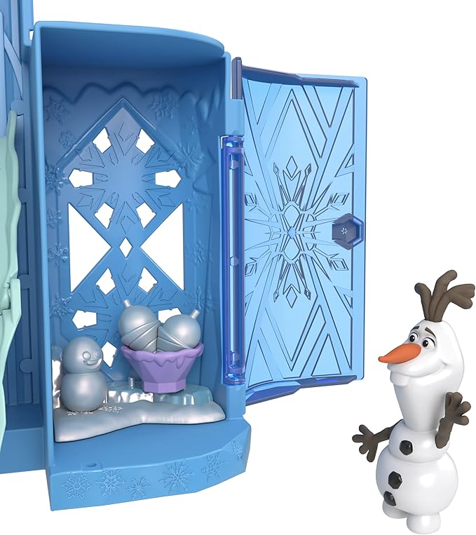 Mattel Disney Princess Toys, Storytime Stackers Elsa Ice Palace, Stackable Castle Doll House with Small Doll & 8 Pieces, Inspired by The Disney Frozen Movies