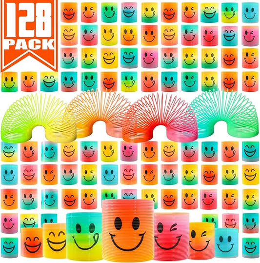 Cocurb 128 Pcs Mini Spring Party Favors for Kids 4-8,Fun Goodie Bag Stuffers for Birthdays, Classroom Prizes, and Small Toys Gifts (4 Assorted Designs)