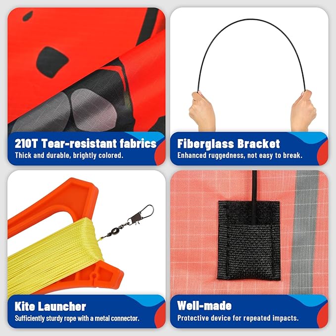 SGftre Complete Kite with Handle, Line & Accessories,Easy to Fly for Kids & Adults, Perfect for Beach, Park, Family Outdoor Activities