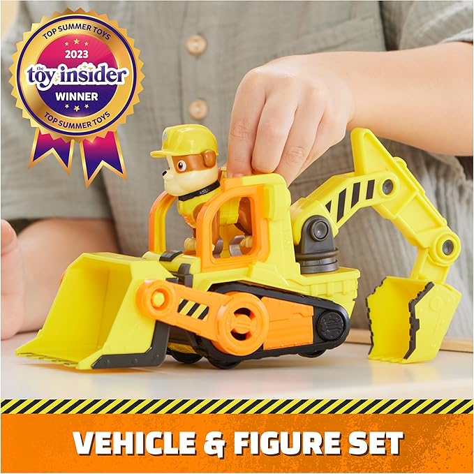 Rubble & Crew, Rubble’s Bulldozer Toy Truck with Movable Parts and a Collectible Action Figure, Kids Toys for Ages 3 and Up