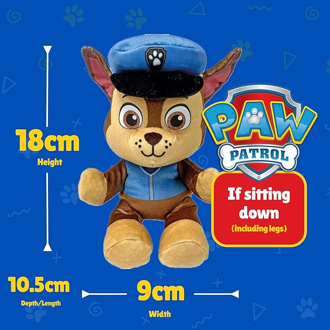 TY - Paw Patrol Collection, Chase, All the Heroes of the Puppy Squad in Floppy Version, Soft Plush to Collect, Gift Idea for Young and Old - 20 cm - T44014