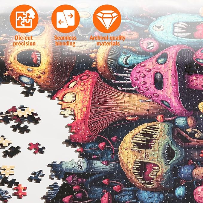Jigsaw Puzzles for Adults 1000 Pieces, Funny and Colorful Puzzles, Challenging Puzzle Game for Family Friends Home Decor, 20x27 Inches, Dense Monsters-2