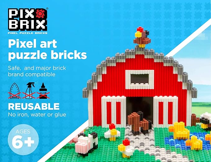 Pix Brix Pixel Art Kit Puzzle Bundle - 4,500-Piece Kit with 32 Color Palette (Light, Medium, Dark) - Interlocking Building Bricks for 2D and 3D Creations - STEM Toy for Ages 6+