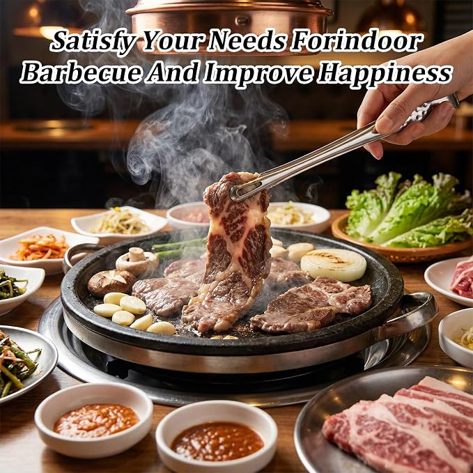 24 Pcs 11 Inches Stainless Steel Korean BBQ Grill Tongs Japanese Barbecue Tongs for Cooking Portable Kitchenware Home Outdoor Steak Salad Food