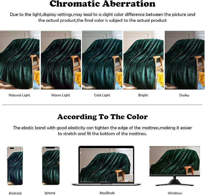 NEWCOSPLAY Fleece Leaves Pattern Throw Blanket, Forest Green, 50"x60" | Super Soft Throw Blanket, Lightweight Cozy Bed Sofa Blanket, Premium Silky Flannel Fleece, Travel Blanket for All Season Use