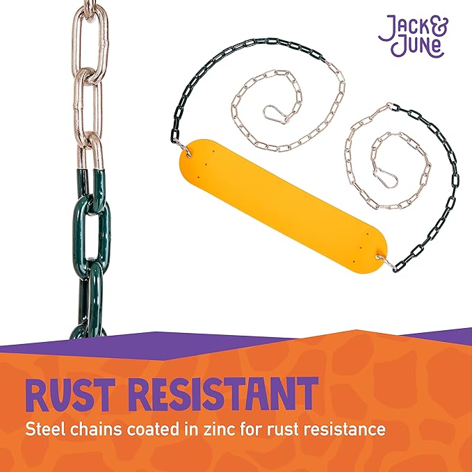 Jack and June Playset Belt Swing with 80" Chains Made for 5' and 6' Deck Height - Multiple Colors Available