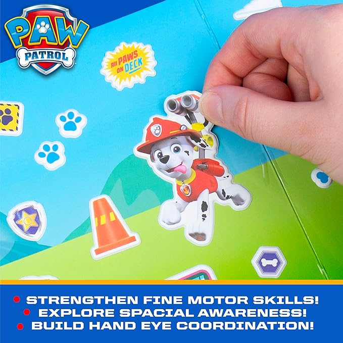 Paw Patrol Mini Sticker Playset - 6-Pack, 45 Reusable Puffy Stickers, Double-Sided Play Scenes, Repositionable Stickers, Travel Toy for Kids & Toddlers, Toddler Activities