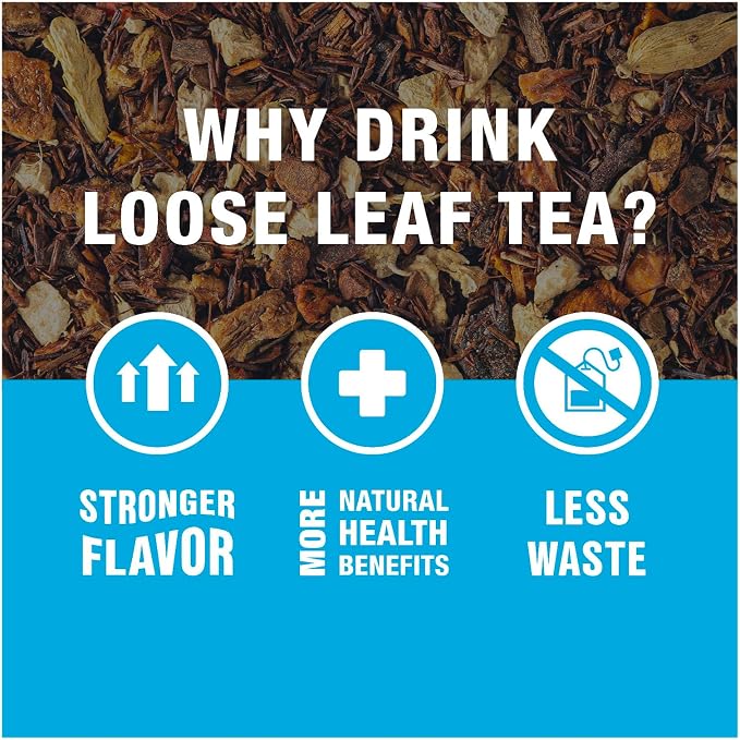 Tiesta Tea - Pumpkin Spice Rooibos Loose Leaf Tea, Premium Caffeine-Free Herbal Infusion, Brew Hot or Iced, Makes up to 200 Cups, Resealable Bulk Pouch, 16 Ounce
