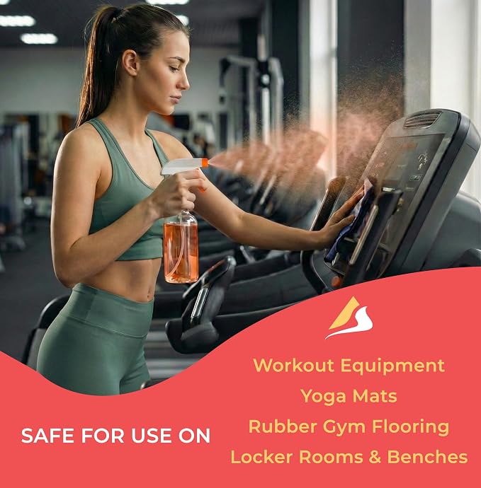 SwaytAway Fitness Mat Cleaner Concentrate – 32oz/Make 4 Gal - No-Slip No-Residue Citrus Essential Oil Formula – USA Made Aromatherapy Yoga Mat Spray for Home & Studio – Natural Cleaning Solution