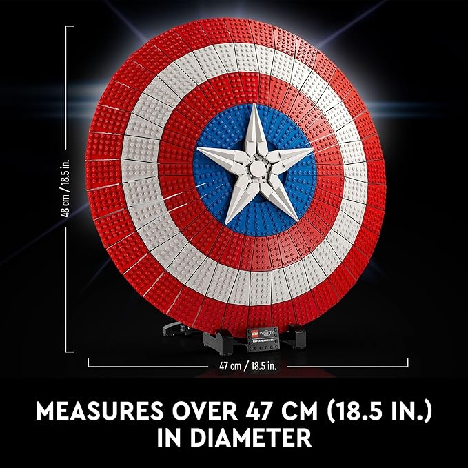 LEGO Marvel Captain America’s Shield Collectible Building Set for Adults, Ages 18+ - Replica of Iconic Shield - Gift Idea for Birthdays - Craft for Fans - 76262