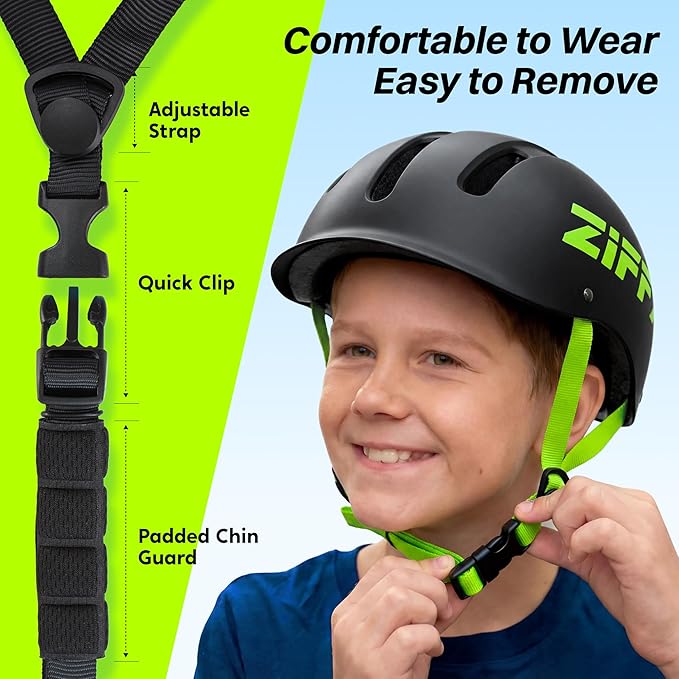 ZIFFY Kids/Toddler Bike Helmet, Adjustable, Lightweight, Safety Certified Scooter Helmet for Boys & Girls with Washable Inner Lining, 2 Sizes, 4 Colors – Fits Toddlers to Youth by Jova