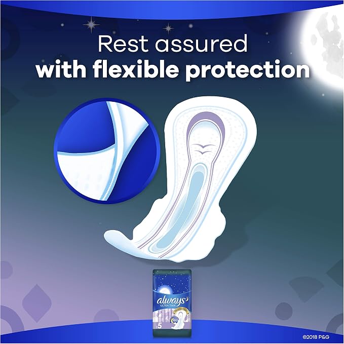 Always Pads Size 5 Ultra Thin 12 Count Xtra-Heavy Overnight