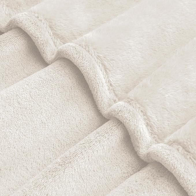 BEDELITE Fleece Blanket Soft Plush Oversized Bed Blanket Beige 120"x120" | Ultra Soft Plush Fleece, Lightweight Warmth, All Season Comfort, Fade Resistant, Machine Washable, Perfect for Sharing
