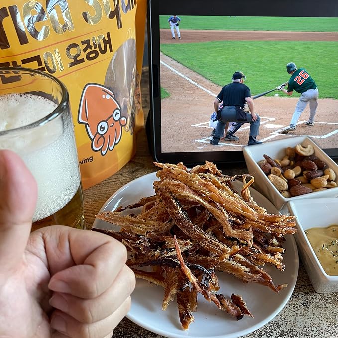 Gangwon Grilled Dried Squid Snack, Korean Squid Jerky, 11g Protein, 9.17oz | Grilled dried squid jerky · Resealable bag · High-protein Korean seafood snack for adults & kids · Authentic K-snack