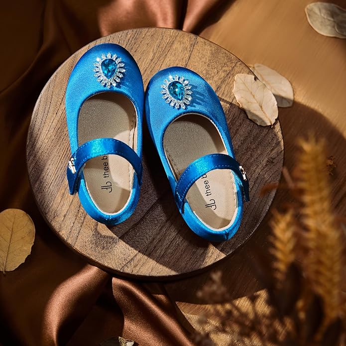 THEE BRON Mary Jane Ballet Flats - Girls' Dress Shoes with Hook & Loop Closure