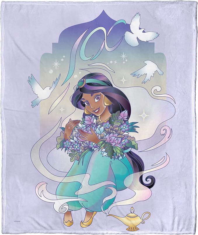 Northwest Disney 100 Silk Touch Throw Blanket, 50" x 60", Celebration Jasmine