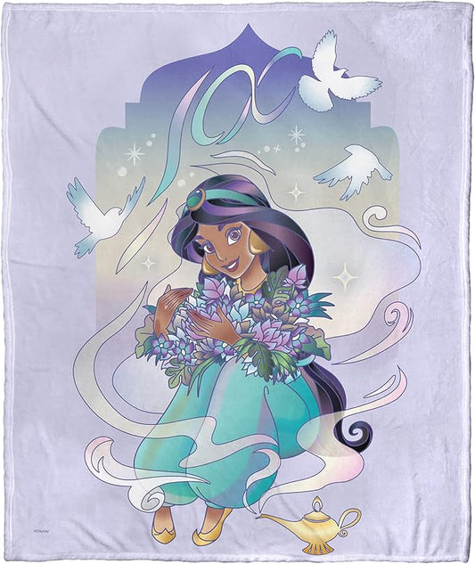 Northwest Disney 100 Silk Touch Throw Blanket, 50" x 60", Celebration Jasmine