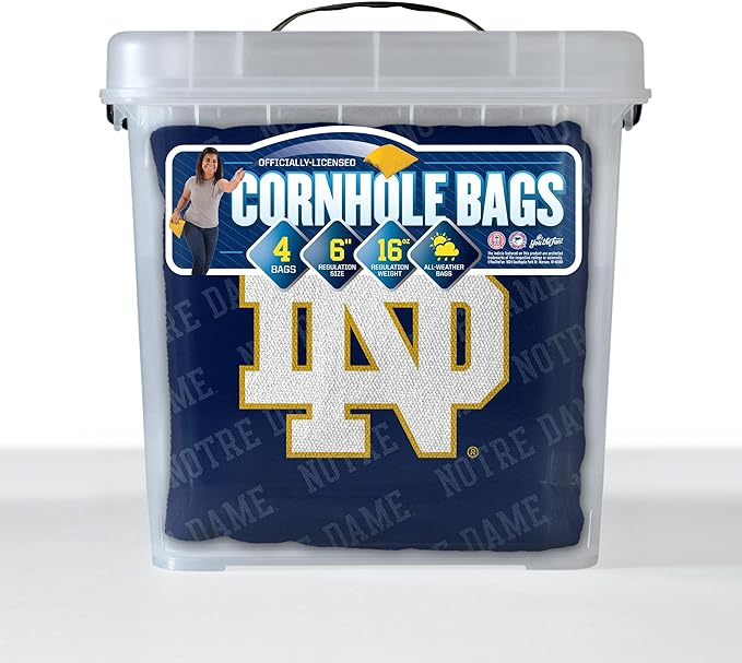 YouTheFan Officially-Licensed NCAA Set of 4 Cornhole Bags - All Weather Regulation 6” x 6” Size - 16oz Weight - Designed in USA