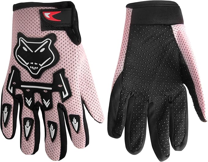 Kids Dirt Bike Gloves, Kids & Youth Power Sports Riding Gloves for Motorcycle, BMX, Mountain Bike, ATV, Full Finger Children Gloves for Outdoor Sports Cycling Camping Fishing