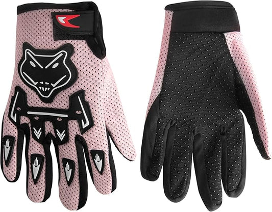 Kids Dirt Bike Gloves, Kids & Youth Power Sports Riding Gloves for Motorcycle, BMX, Mountain Bike, ATV, Full Finger Children Gloves for Outdoor Sports Cycling Camping Fishing