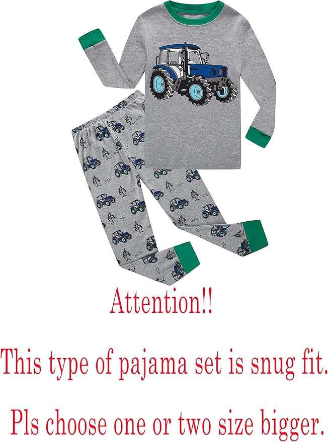 KikizYe Little Big Boys Girls Pajamas Set Kids PJs 100% Cotton Sleepwear