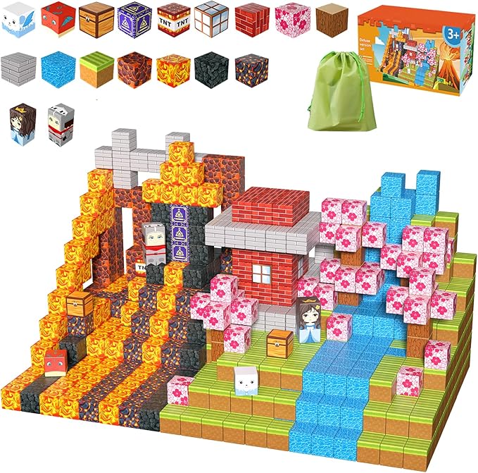 Larger Magnetic Building Blocks Building Cubes 2025 Upgared STEM Montessori Sensory Toys for Boys Girls Christmas Birthday Gifts Ages 3+