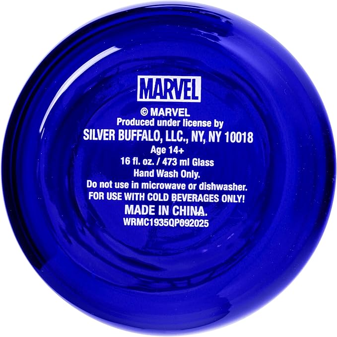 Silver Buffalo Marvel Spider-Man Spidey Spider Web Logo Glass Jar Tumbler with Bamboo Lid and Glass Straw, 16 Ounces