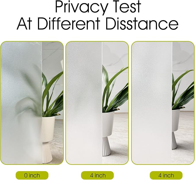 KESPEN Frosted Window Privacy Film Heat Control UV Sun Blocking Glass Stickers Static Cling Non Adhesive Door Coverings Decals for Bathroom Home Office, Sparkling, 35.4 Inch X 6.5 Feet