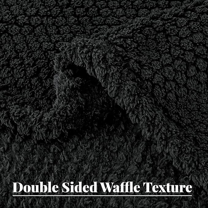 Whale Flotilla Soft Fleece King Size Bed Blanket, Black | 90x104 Inch, Suitable for Bed, Fluffy Fuzzy Jacquard Blankets for All Season, Lightweight and Cozy