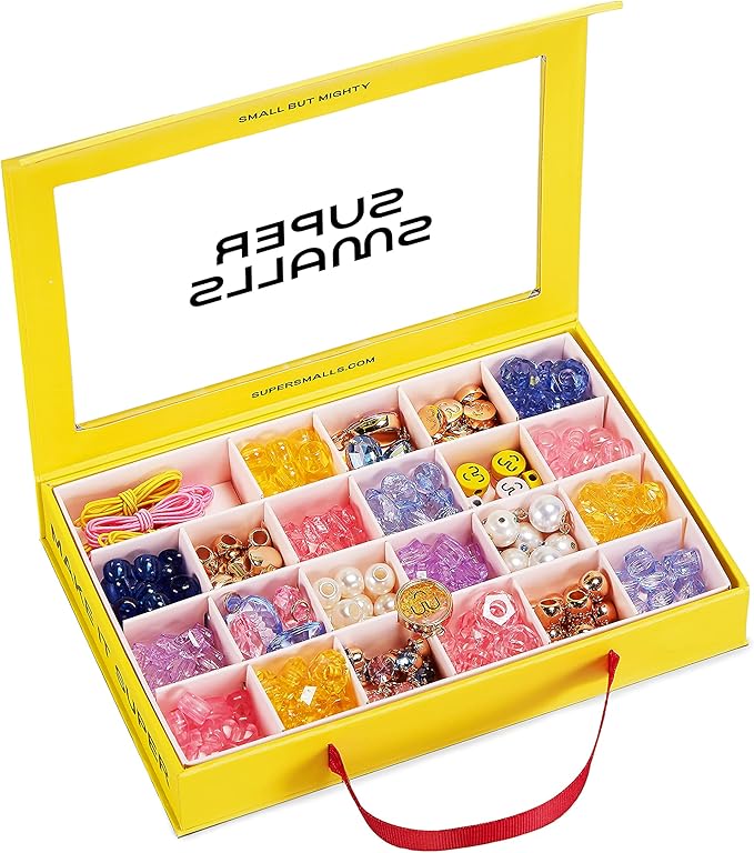 Super Smalls Make It Super DIY Bead Kit for Kids | Colorful Beads & Charms for Jewelry Making, Crafting Parties & Personalized Gifts | Ages 4+
