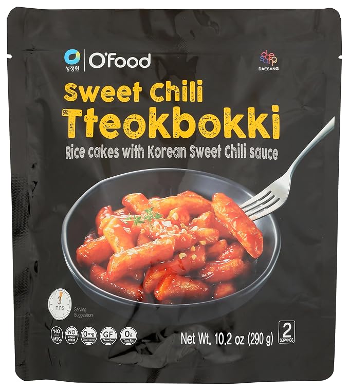 O'Food, Tteokbokki Rice Cakes with Sauce Sweet Chili, 10.2 Ounce