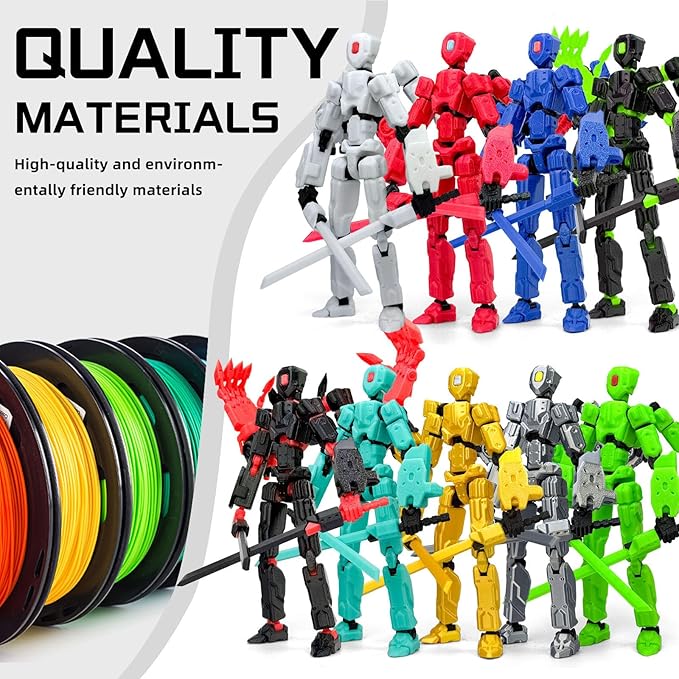 8Inch T13 Action Figure Assembly Completed,3D Printed Multi-Jointed Movable Toy Nova 13 Action Figures Desktop Decorations for Game Lovers Toy (Luminous Green)