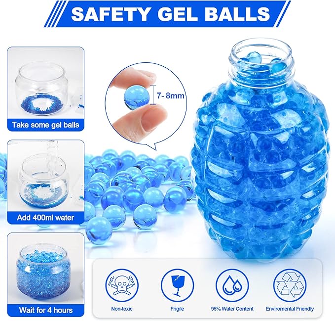 Anstoy Gel Ball Blaster Blue – Automatic Orby Gel Gun with High Power Shooting, Ideal for Outdoor Battles, Team Games & Christmas, Halloween, Birthdays Gifts for Ages 14+