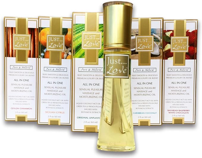 JUST Love All in One Sensual Pleasure, Massage & Moisturizing Oil- Caribbean Coconut