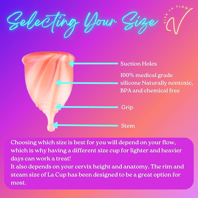 Reusable Menstrual Cup -100% Medical Grade Silicone - No Metals or Toxins - Soft & Comfortable Period Care - Leak Free - 10 Hours of Protection -Size A-Rose Rage
