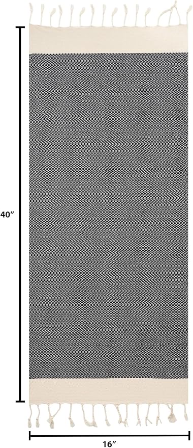 BAY LAUREL Turkish Hand Towel – Pack of 2 | Soft & Absorbent Decorative Towels for Bathroom, Hand, Face, Hair, Gym, Yoga, SPA, Kitchen & Tea | Boho Decor (Dark Gray, Diamond 16x40 Inches (Set of 2)