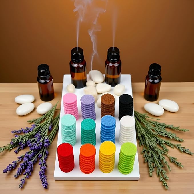 120 Pcs Colour Essential Oil Diffuser Locket Necklace Refill Pads/Aromatherapy Diffuser Necklace Replacement Pads/Thickened/Washable/Highly Absorbent for Aroma Diffuser Pendant Aromatherapy Diffusers