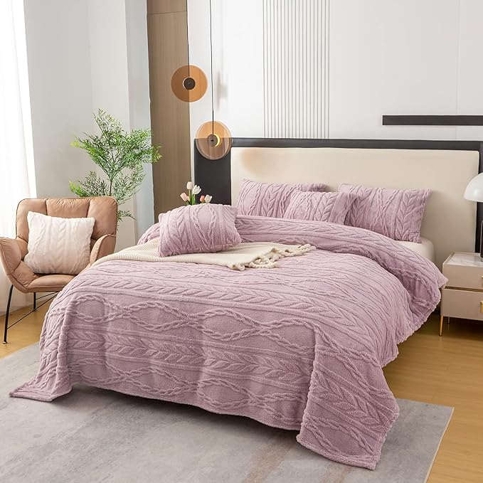 YUSOKI Sherpa Fleece Twin XL Size Blanket, Rose Pink, 65"x90" | 3D Stylish Design,320GSM, Non-Shedding, Lightweight for All Season Use, stays fluffy after repeated washes, Perfect Gifts