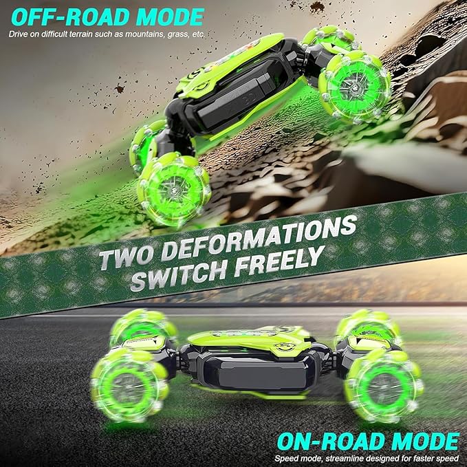 Gesture Sensing Rc Stunt Car,Remote Control Car 2.4ghz 4wd 360 Degree Rotating Transform with Lights Music,Kids Toys for Boys 4-7,3-6 Year Old Boy Birthday Gift & 3-12 Best Gift for Kids