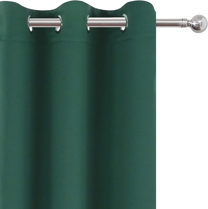 LEMOMO Dark Green Thermal Blackout Curtains/38 x 84 Inch/Set of 2 Panels Room Darkening Curtains for Bedroom